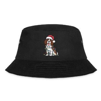 English Springer Spaniel Christmas Lights Xmas - Bucket Hat - Schwarz - Vorne - Lela (165cm)
