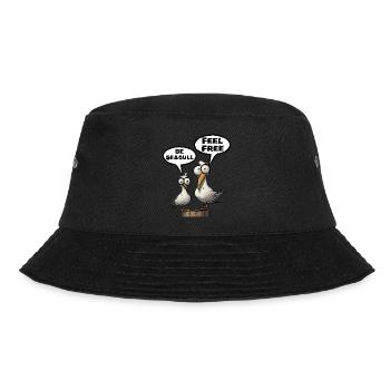 Die Bäädden Möwen - Be Seagull feel free Funshirt - Bucket Hat - black - Front - Lela (165cm)