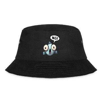 Fisch Nein no Nö Nee Spruch Lustiges Funshirt - Bucket Hat - black - Front - Lela (165cm)