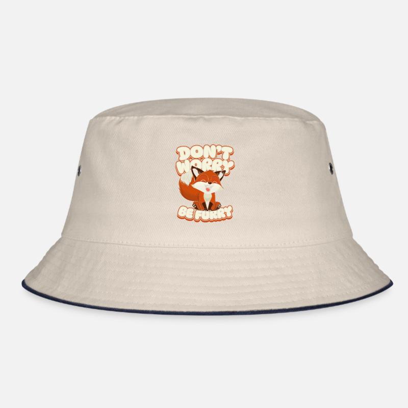 Mach dir keine Sorgen, sei pelzig Caninae Rotfuchs Canidae Fuchs Bucket Hat