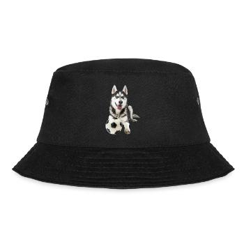 Sibirischer Husky - Bucket Hat - Schwarz - Vorne - Lela (165cm)