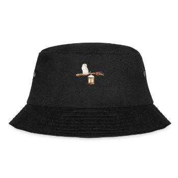 Winter-Eule Winter Owl - Bucket Hat - black - Front - Lela (165cm)