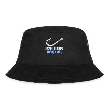 Angler ICH LIEBE ANGELN Lustiges Angel Liebhaber - Bucket Hat - Schwarz - Vorne - Lela (165cm)