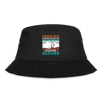 Opi CHAOS OPA KINDERBETREUUNG AUF EIGENE GEFAHR - Bucket Hat - Schwarz - Vorne - Lela (165cm)