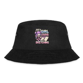 Just A Girl Who Loves Anime And Sketching, Anime - Bucket Hat - black - Front - Lela (165cm)