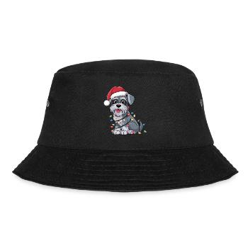 Miniature Schnauzer Christmas Lights Xmas Dogs - Bucket Hat - Schwarz - Vorne - Lela (165cm)