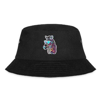Lustiges Zebra mit Sonnenbrille für einen Zebra - Bucket Hat - Schwarz - Vorne - Lela (165cm)