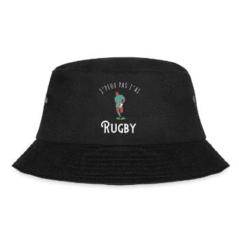 J’peux pas j’ai rugby - idée cadeau - Bob - noir - Devant - Lela (165cm)