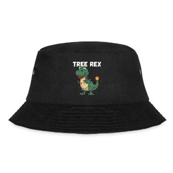 Weihnachten Dinosaurier Tree Rex Kinder Lustig - Bucket Hat - Schwarz - Vorne - Lela (165cm)