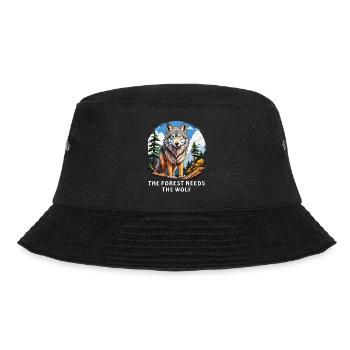 THE FOREST NEEDS THE WOLF - Bucket Hat - black - Front - Lela (165cm)