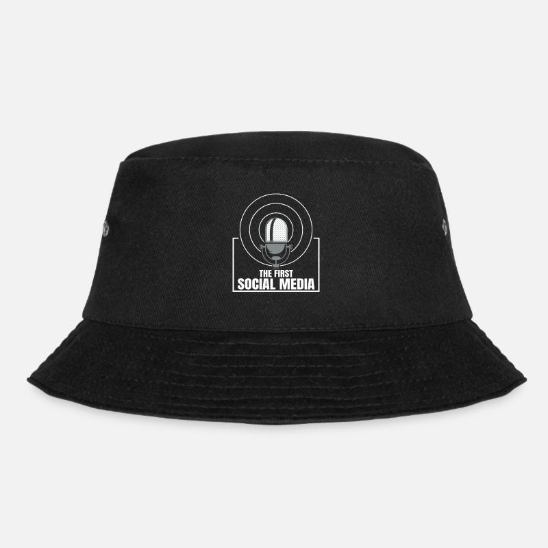 Das Erste Soziale Medium Funkgerät Mikrofon Retro - Bucket Hat - Schwarz