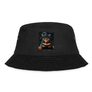 Halloween Geschenk Frauen Wildkatze Männer Kinder - Bucket Hat - Schwarz - Vorne - Lela (165cm)