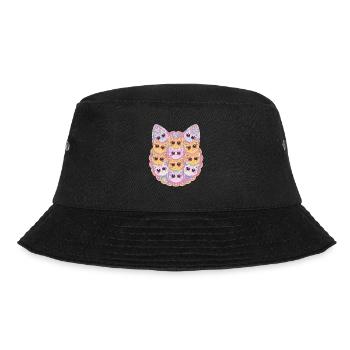Bunte Katzen Muster Feline Creations für - Bucket Hat - Schwarz - Vorne - Lela (165cm)