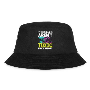 Meine Pilze Sind Nicht Giftig - Bucket Hat - Schwarz - Vorne - Lela (165cm)