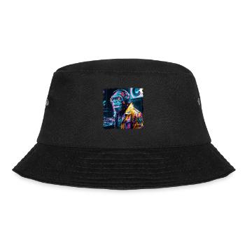 Dj Rave Festival cooler Affe mit Kopfhörer Party - Bucket Hat - Schwarz - Vorne - Lela (165cm)