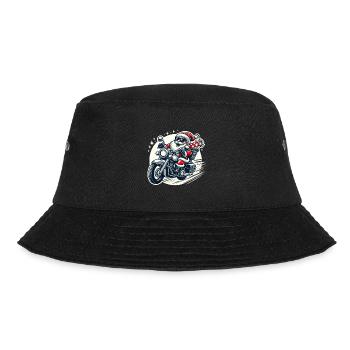 Cool Santa Claus on Motorcycle Men Funny - Bucket Hat - black - Front - Lela (165cm)
