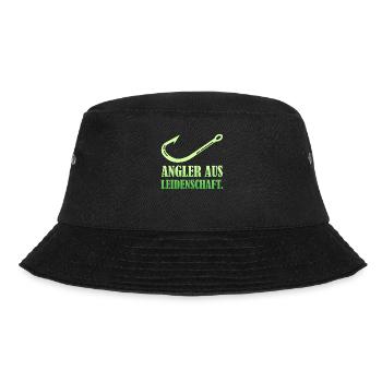 ANGLER AUS LEIDENSCHAFT Angeln Hobby Fischer - Bucket Hat - Schwarz - Vorne - Lela (165cm)