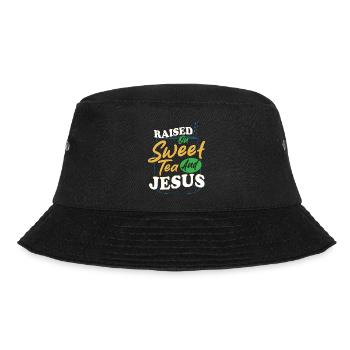 Sweet Tea Girl wuchs mit süßem Tee und Jesus auf - Bucket Hat - Schwarz - Vorne - Lela (165cm)