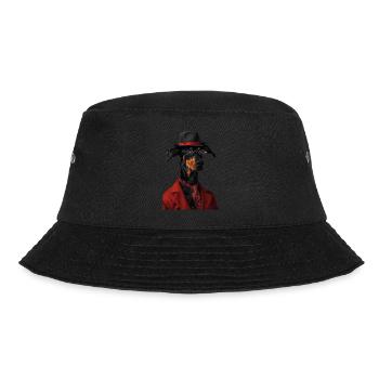 Dobermann - Bucket Hat - Schwarz - Vorne - Lela (165cm)
