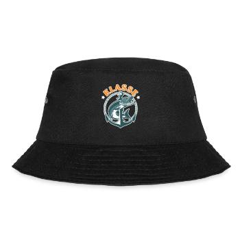 Hecht Angler KLASSE HECHT Lustiges Hecht Angeln - Bucket Hat - Schwarz - Vorne - Lela (165cm)