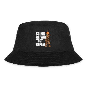 Climb Repair Test Repeat Transmission Tower - Bucket Hat - black - Front - Lela (165cm)
