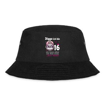 Digga Ich Bin 16 Teenager Geburtstag Mädchen - Bucket Hat - Schwarz - Vorne - Lela (165cm)