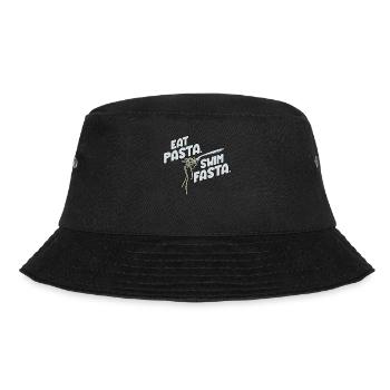 Eat Pasta Swim Fasta Lustiger Wassersport Slogan - Bucket Hat - Schwarz - Vorne - Lela (165cm)