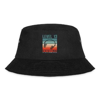 Level 13 Unlocked 13th Birthday Gaming - Bucket Hat - black - Front - Lela (165cm)