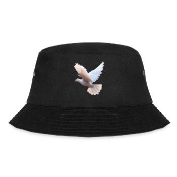 Taube Weiß Frieden Peace Ringeltaube Weiße Tauben - Bucket Hat - Schwarz - Vorne - Lela (165cm)
