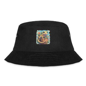 Geckos Gecko - Bucket Hat - Schwarz - Vorne - Lela (165cm)