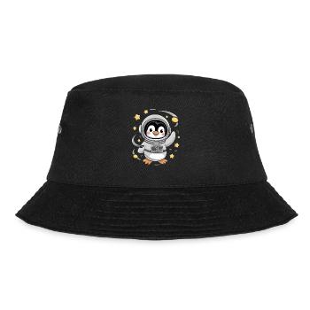 Pinguin Astronaut Abenteuer Im Weltall - Bucket Hat - Schwarz - Vorne - Lela (165cm)
