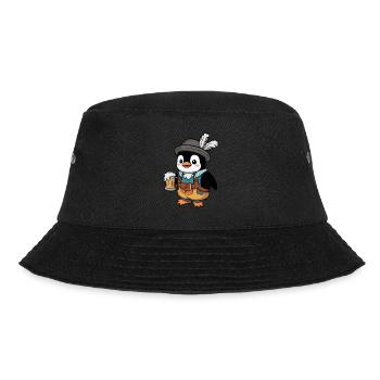 Pinguin Mit Bierkrug Bayern Kostüm - Bucket Hat - Schwarz - Vorne - Lela (165cm)