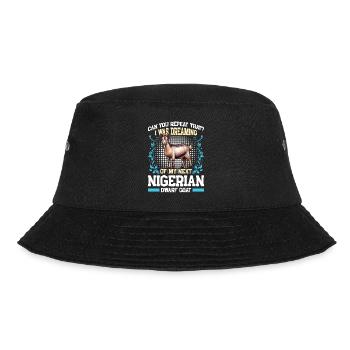 Ziegenliebhaber, nigerianische Zwergziegen - Bucket Hat - Schwarz - Vorne - Lela (165cm)