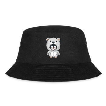 Penguin in cuddly bear costume - Bucket Hat - black - Front - Lela (165cm)