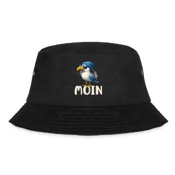 Moin Seagull Northern Germany Greetings Baltic Sea North Sea - Bucket Hat - black - Front - Lela (165cm)