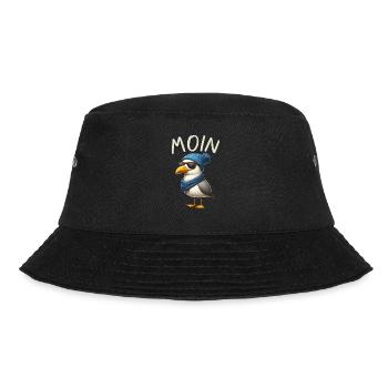 Moin Seagull Northern Germany Greetings Baltic Sea North Sea - Bucket Hat - black - Front - Lela (165cm)