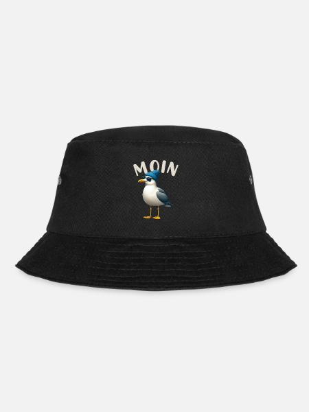 Moin Möwe Norddeutschland Gruß Ostsee Nordsee - Bucket Hat - Schwarz