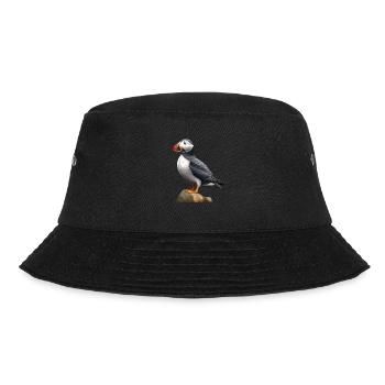 Niedlicher Papageientaucher - Bucket Hat - Schwarz - Vorne - Lela (165cm)