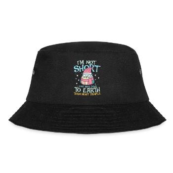 i m not short i m just more down to earth owl - Bucket Hat - Schwarz - Vorne - Lela (165cm)