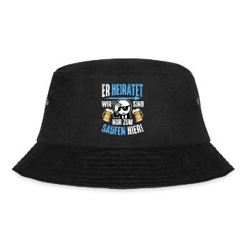 JGA T-Shirt Männer Junggesellenabschied Shirt JGA - Bucket Hat - Schwarz - Vorne - Lela (165cm)