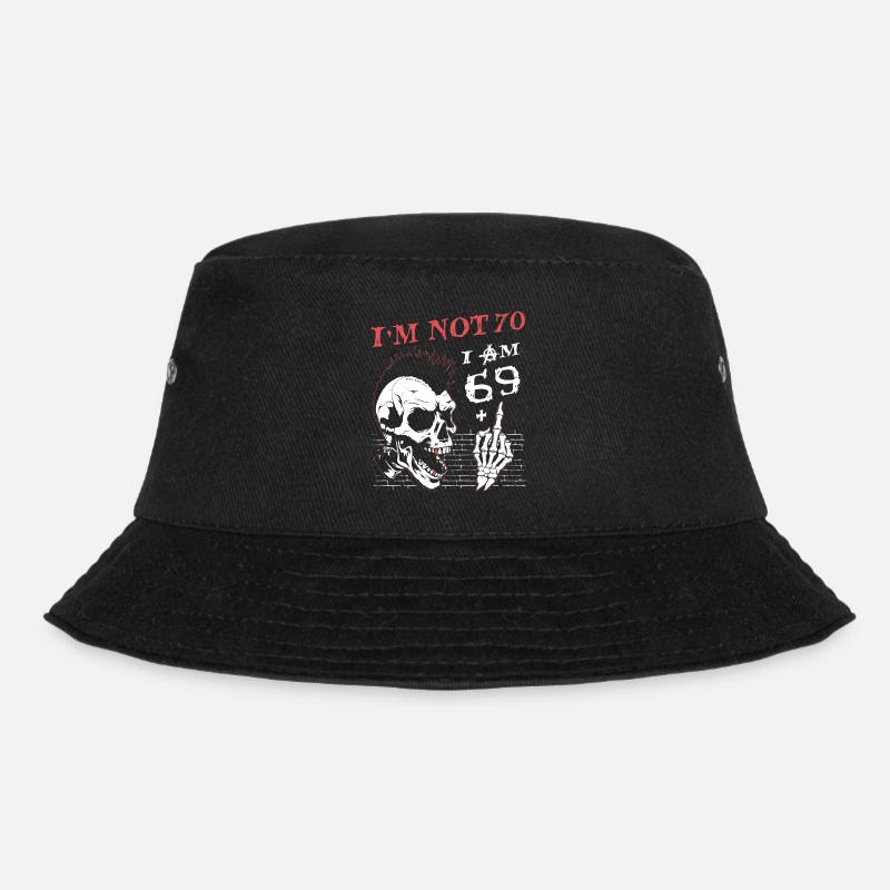 I Am 69 Plus Middle Finger - 70th Birthday - Bucket Hat - black