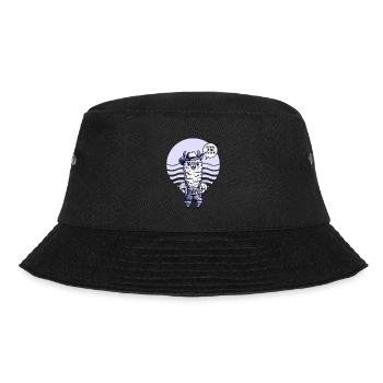Western Llama Cowboy Outfit with Yeehaw Humor - Bucket Hat - black - Front - Lela (165cm)