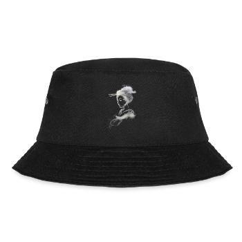 Weißer Geisha-Staub - Bucket Hat - Schwarz - Vorne - Lela (165cm)
