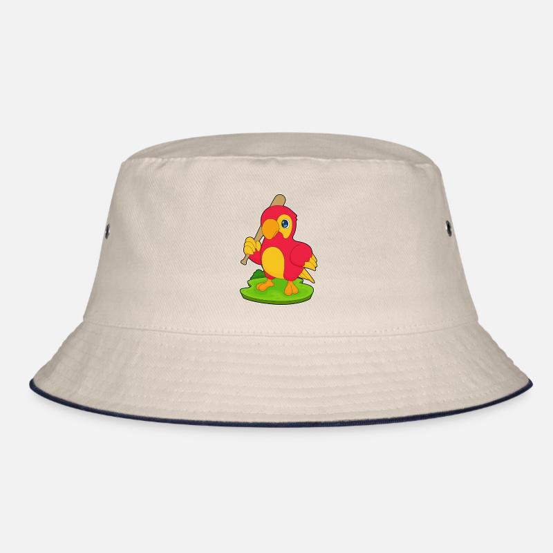 Parrot Baseball Baseball Bat Bucket Hat