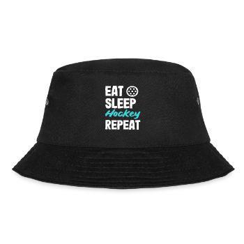 Eat Sleep Hockey Repeat Hockey Players - Bucket Hat - black - Front - Lela (165cm)
