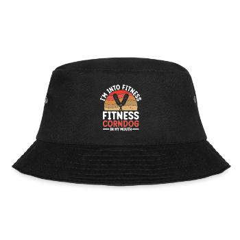 Hot Dog Costume Camping Outfit - Bucket Hat - black - Front - Lela (165cm)