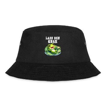 Froschkostüm LASS DEN QUACK Lustiges Karneval - Bucket Hat - Schwarz - Vorne - Lela (165cm)