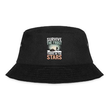 Winter Camper Snow Camping Adventure - Bucket Hat - black - Front - Lela (165cm)