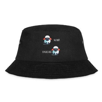 Schaf Unschaf lustiges cooles Geschenk - Bucket Hat - Schwarz - Vorne - Lela (165cm)