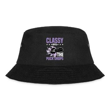 Classy Until The Puck Drops 32 - Bucket Hat - Schwarz - Vorne - Lela (165cm)